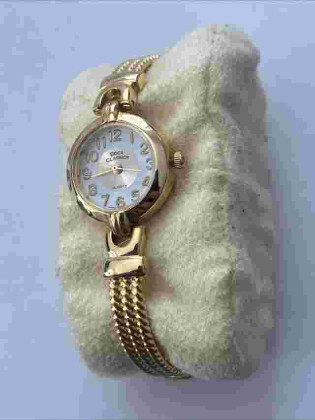 Vintage Women’s Boca Classics Wrist Watch Quartz Gold Tone Japan Movt VTG