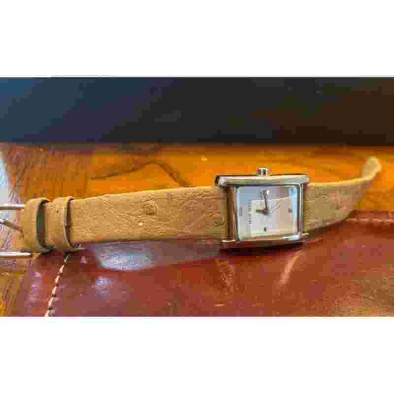 Women's 20mm Silver Tone Nine West Watch, Tan Band