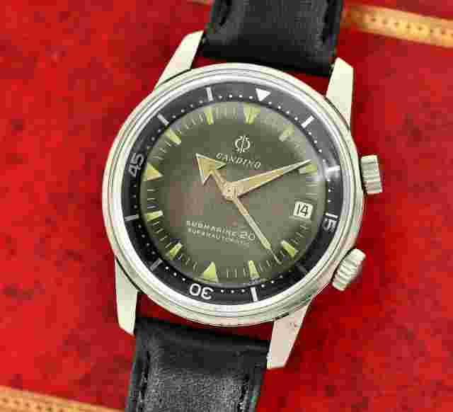 Vintag 60' CANDINO 20 Submarine Automatic Diver Watch- Steel 36mm Case- Tropical