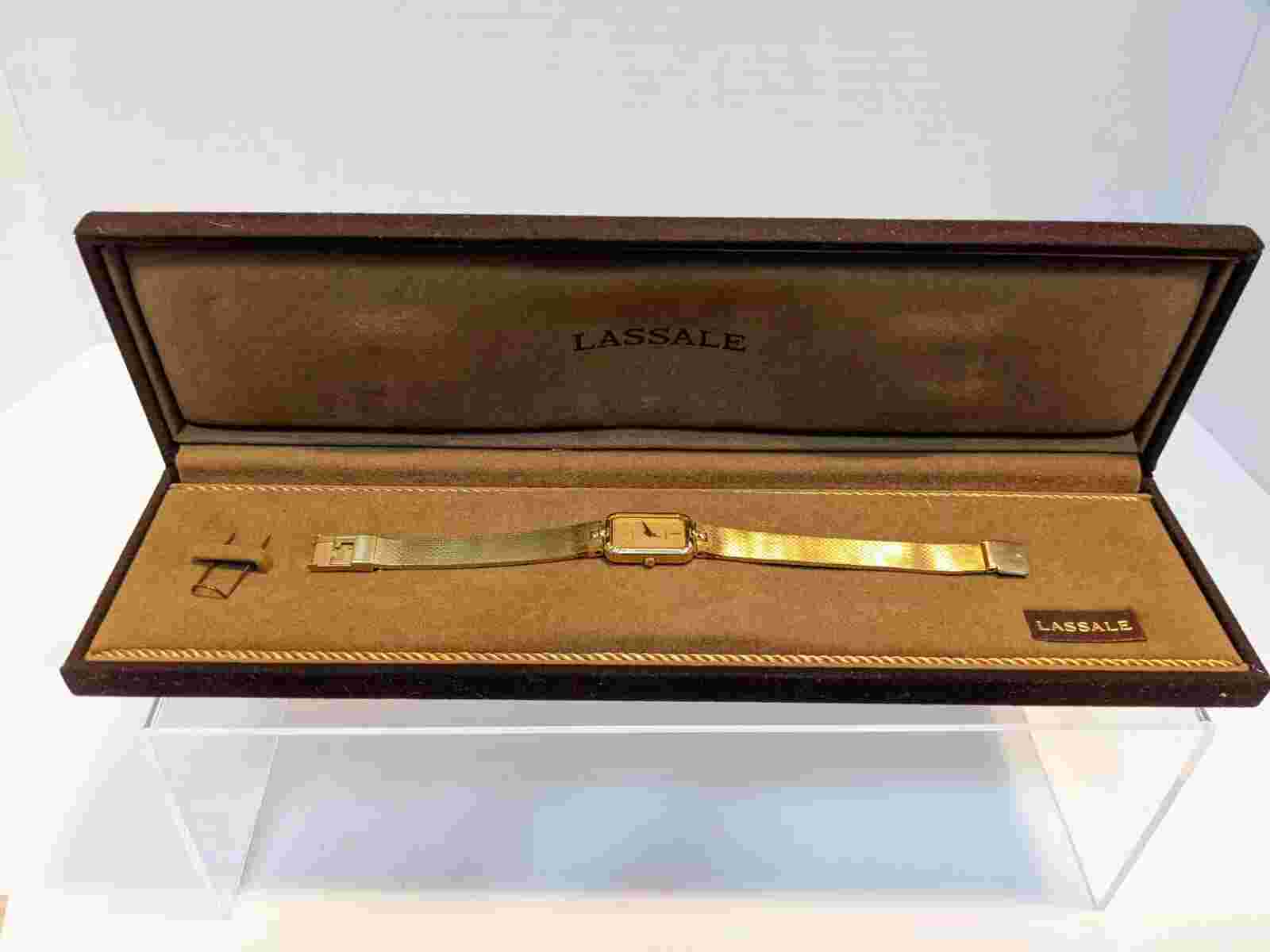 VERY RARE Vintage LASSALE Diamonds Quartz Watch Wristwatch