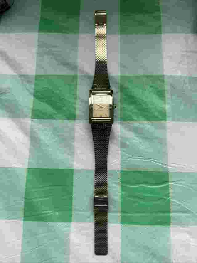 Essence Gold Tone Tank Women’s Quartz Swiss Watch ES67070