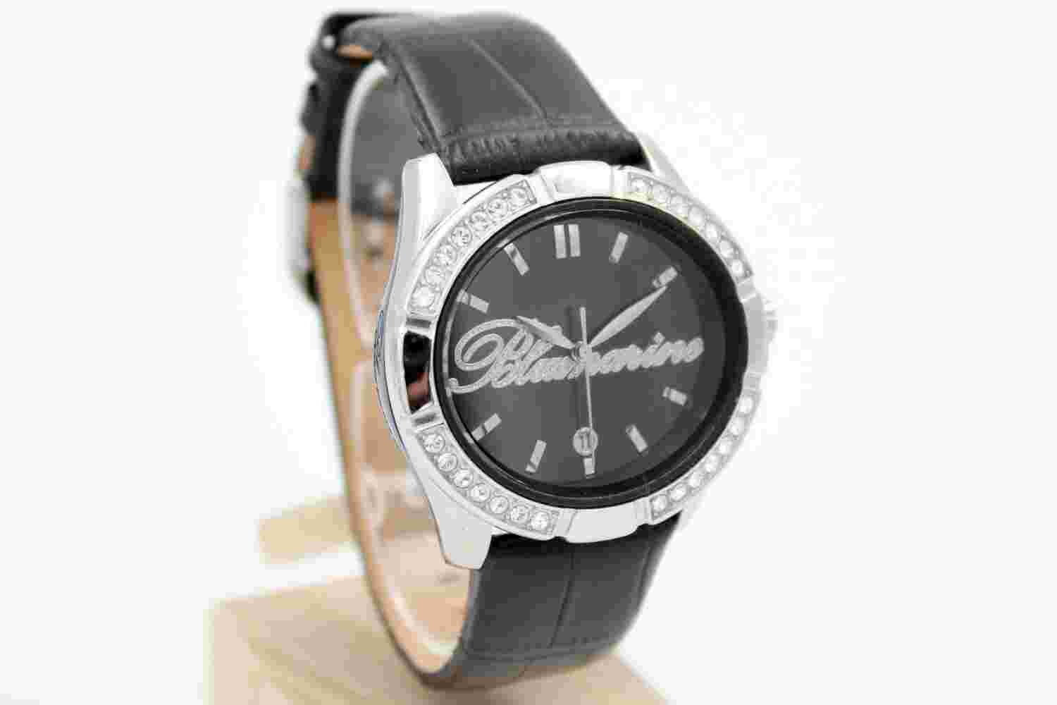 Blumarine Watch Black Crocodile Print Leather Strap Luxury Lady Gift Idea