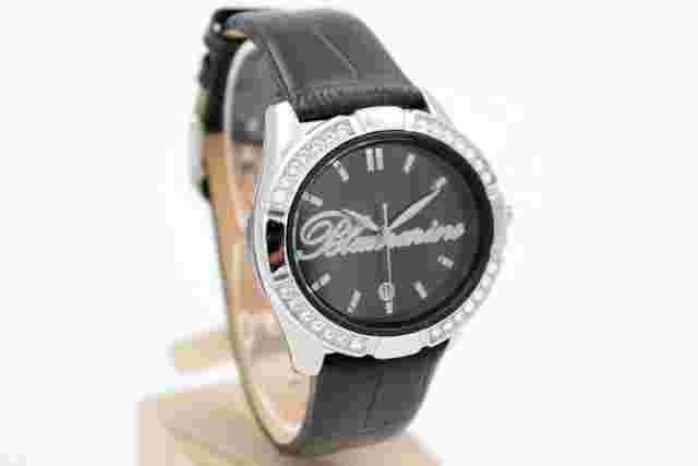 Blumarine Watch Black Crocodile Print Leather Strap Luxury Lady Gift Idea