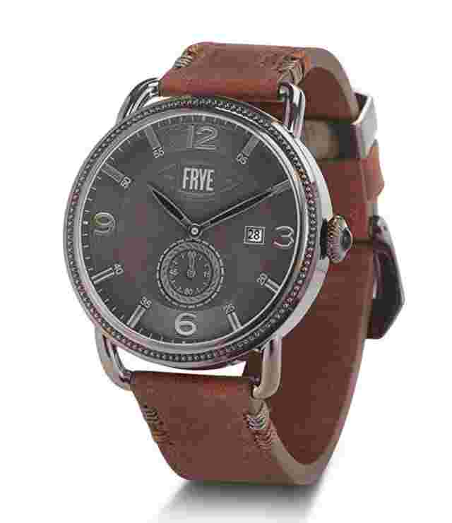 Frye Weston Brown Embossed Leather Strap Large Dial 47mm Watch 37FR00018-04 $325