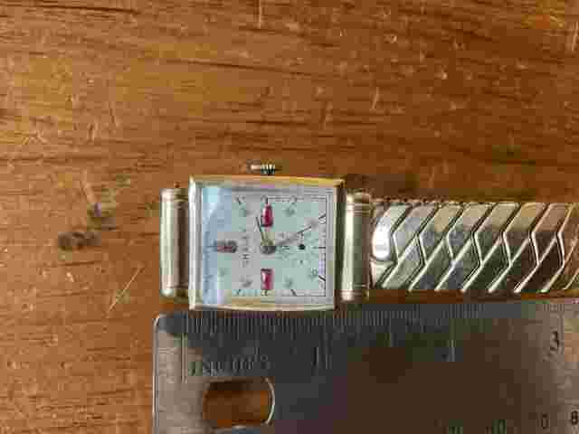 ORIGINAL VINTAGE MANS 14K GOLD WATCH MARC NICOLET / CHALET W/ JEWELED DIAL 17J