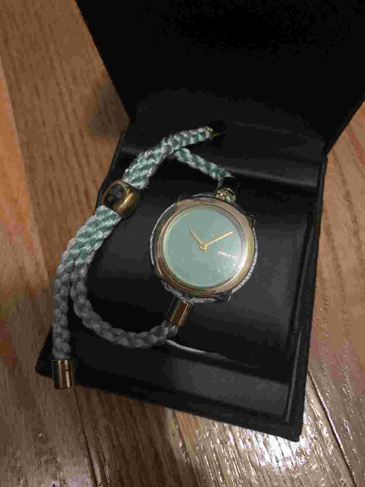 Rumba Time Watch Turquoise Braided Band and Gold Tone Hardware