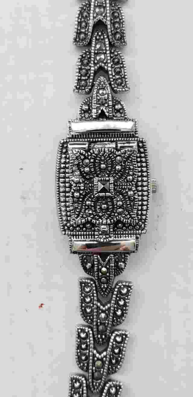 Lee Sands Ladies Peekaboo Watch Silver Tone