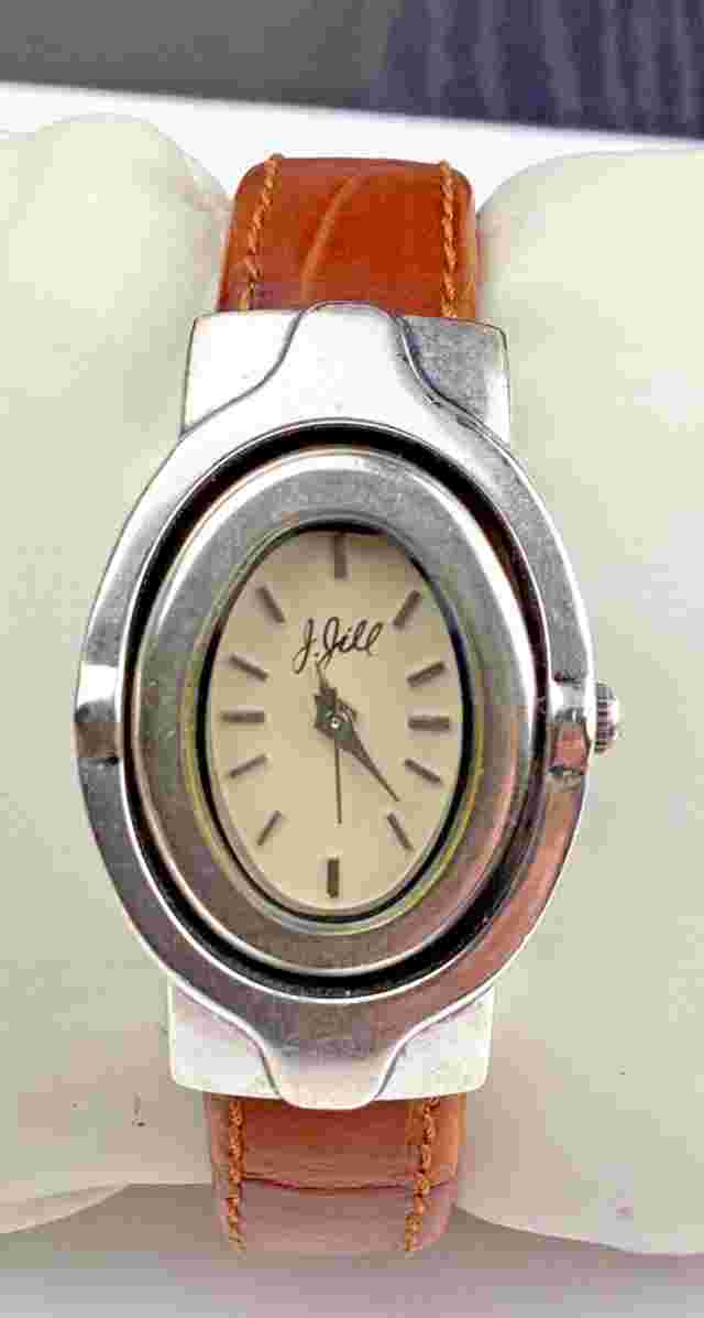 J. Jill Ladies Women’s White Dial Reversible Buddha Watch New Battery