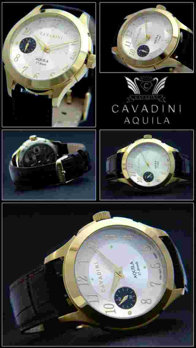 Hand - Wound Watch Men's Cavadini Unitas Swiss ETA-6497 Stainless Steel CV-1301