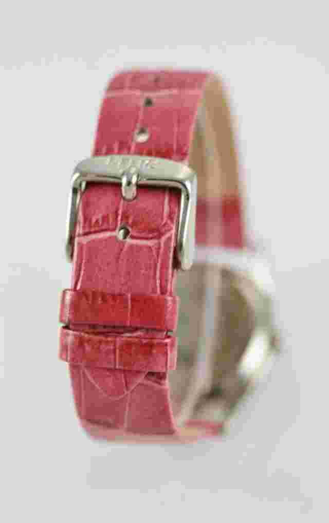 L.e.i Hearts Women's Pink Leather Silver Stainless Steel 24hr WR Quartz Watch