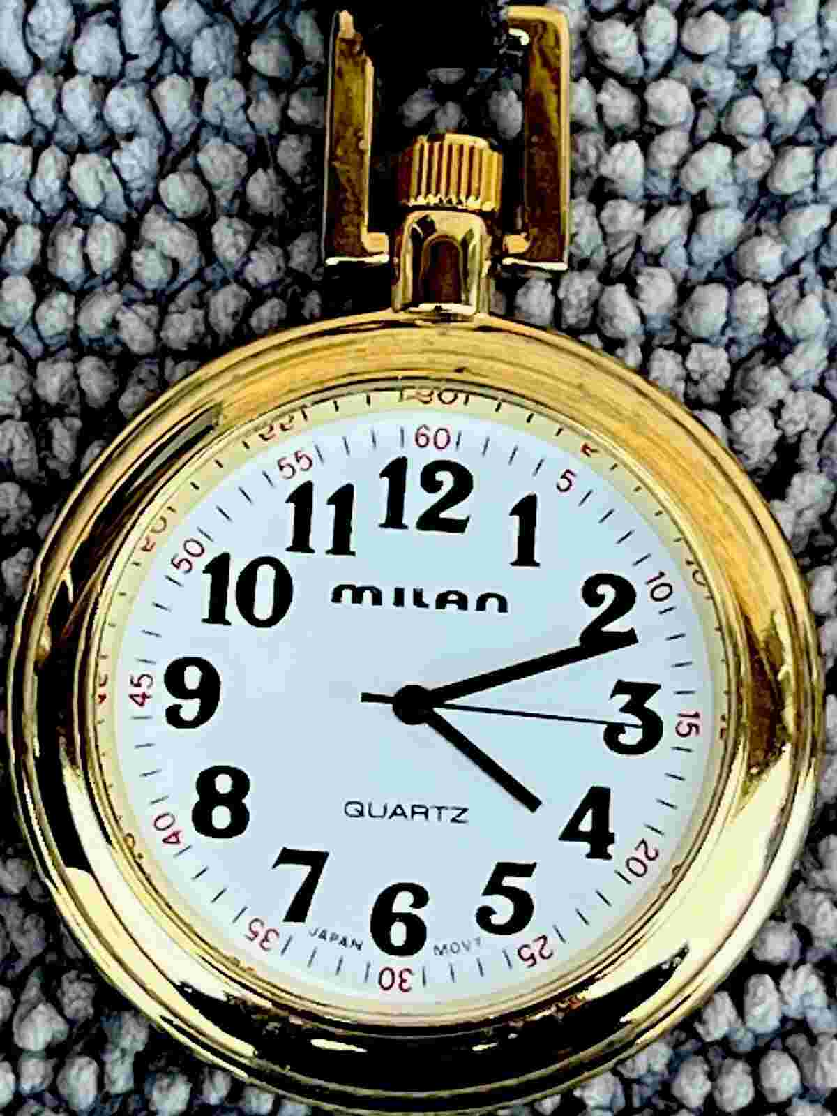 Rare Vintage Milan White Face Tire Manual Wind Keychain Watch Quartz