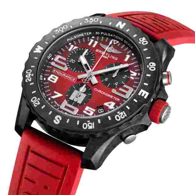 Breitling Endurance Pro Ironman Red Dial & Strap Chronograph Mens Swiss Watch