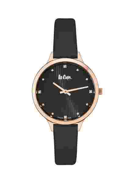 Leecooper Watch LC06461.451 Simple Ladies Wristwatch Black Roségold-farbig