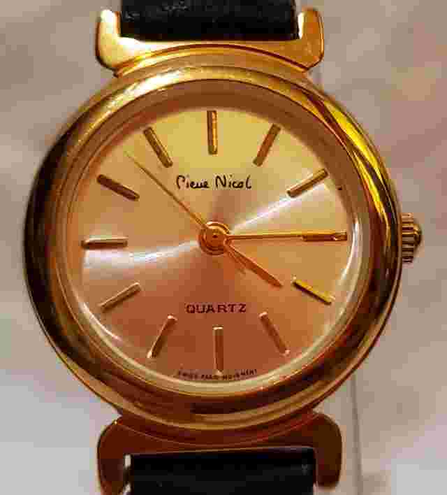 Ladies Pierre Nicol Watch With Round Dial And Leather Strap