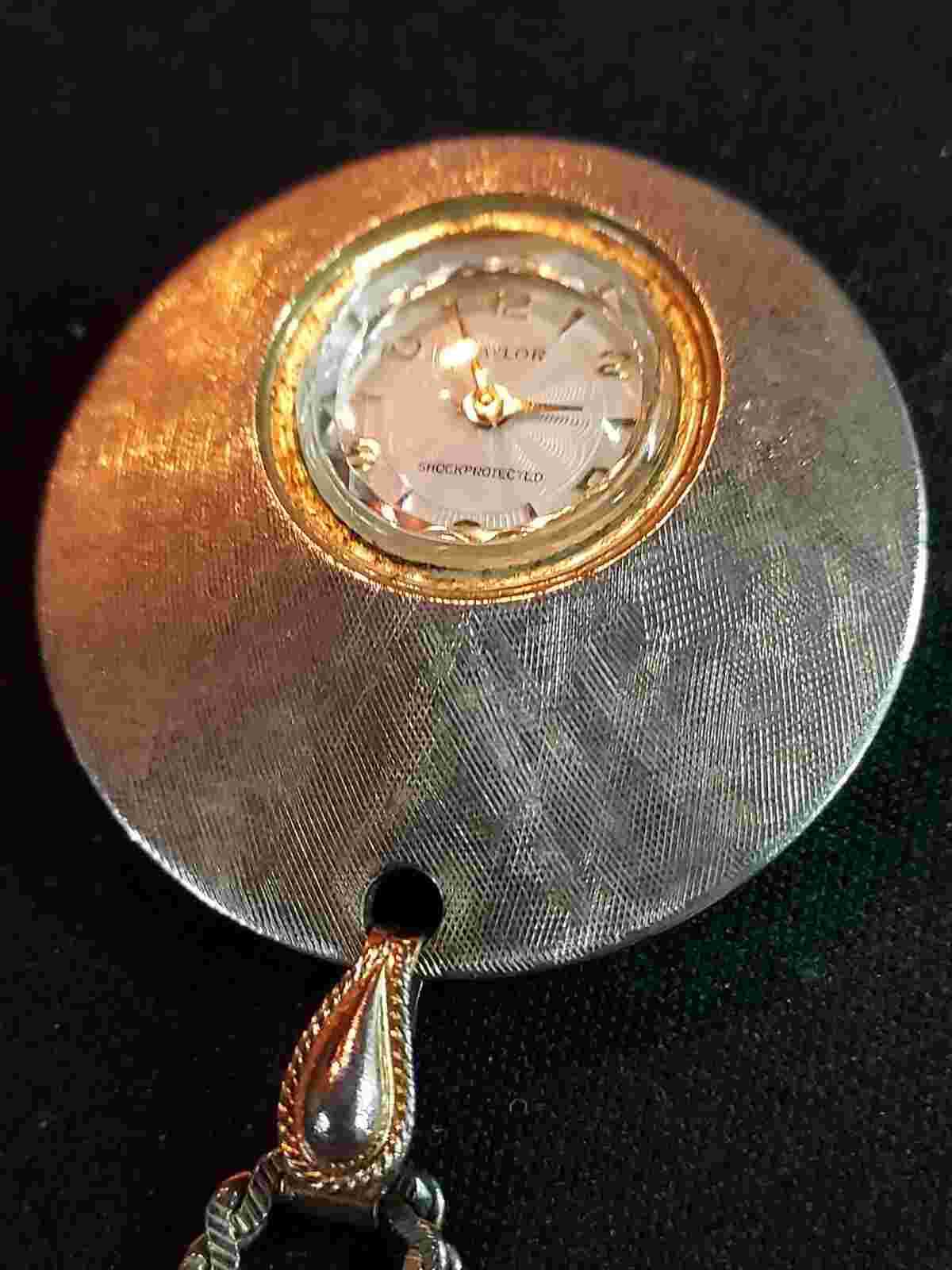 Vintage Taylor Shockprotected Pendant Watch - Gold Tone - Running!