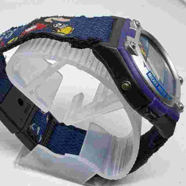 Disney Digital Quartz Watch Mickey Unisex 30m Nylon Alarm Chrono New Battery