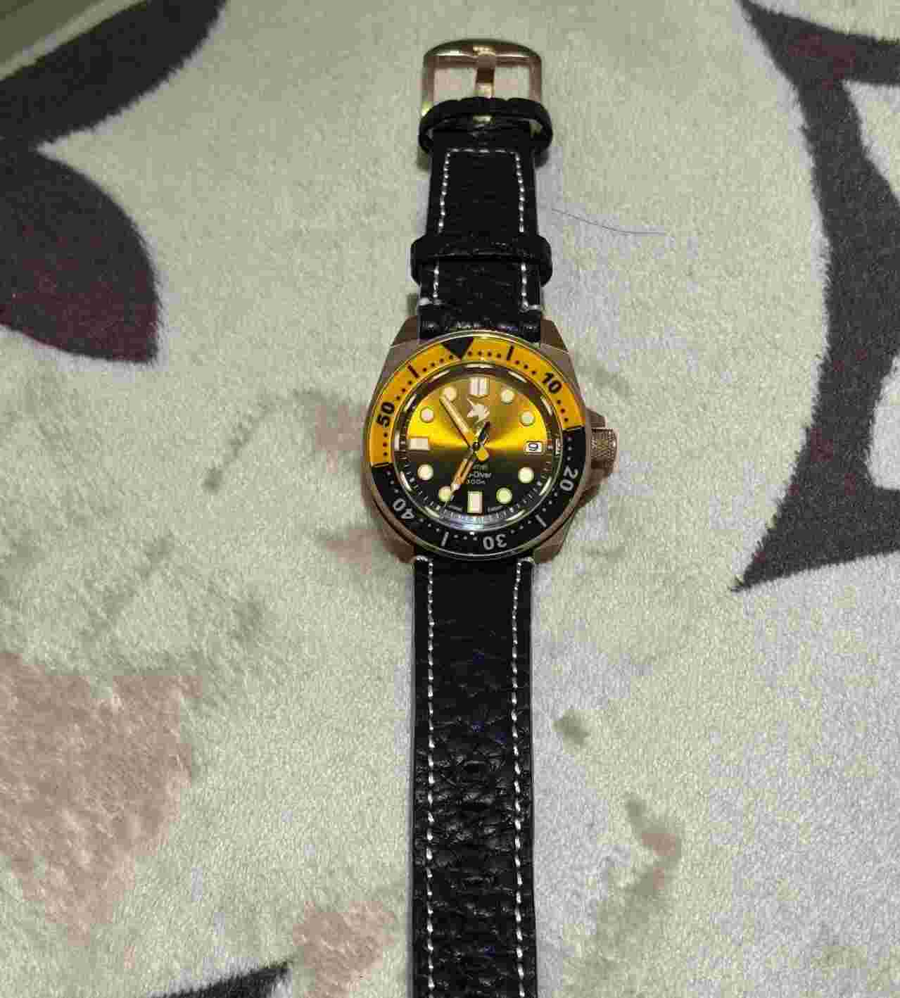 PROXIMA Bronze  Men Automatic Watches NH35 Mechanical Diver Sports Watch