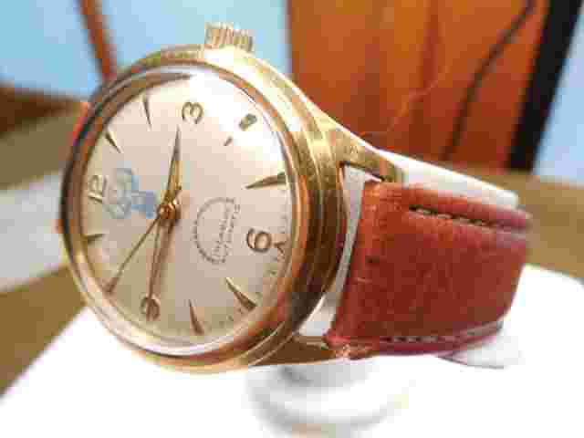 VINTAGE,HILTON,17j,# AS 1361N,AUTO,,MCM,WHITE DIAL WATCH,ELKS LOGO,SERVICED