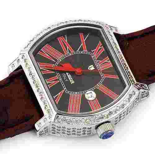 LANCASTER MADE IN ITALY DATE LADIES WATCH WITH 1.51 CTW DIAMONDS. BRAND NEW