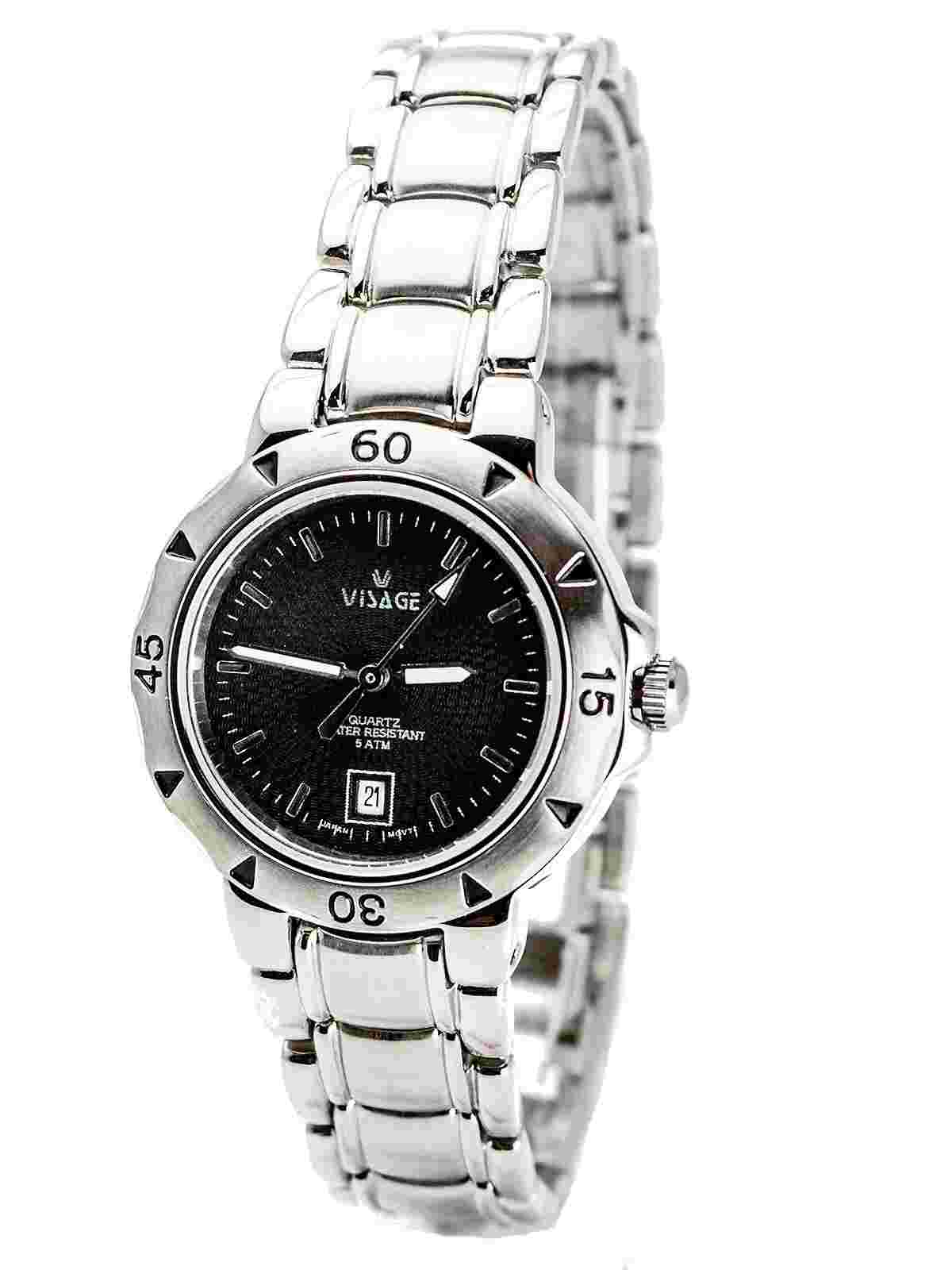 VISAGE WOMEN'S STAINLESS STEEL METAL BAND BRACELET ANALOG QUARTZ  W/DATE@6 WATCH