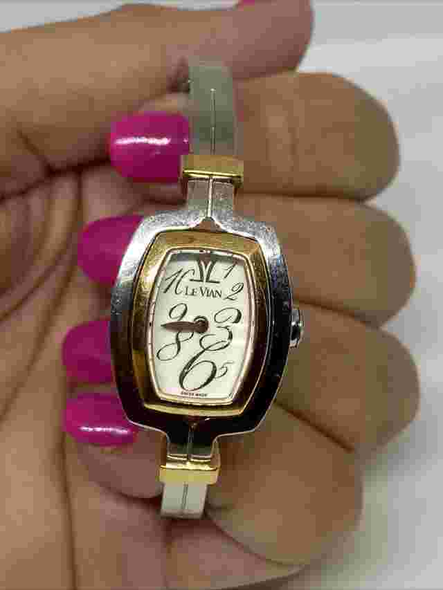 LeVian Bangle Ladies Two Tone Stainless Steel Watch Zela 40 - Swiss made