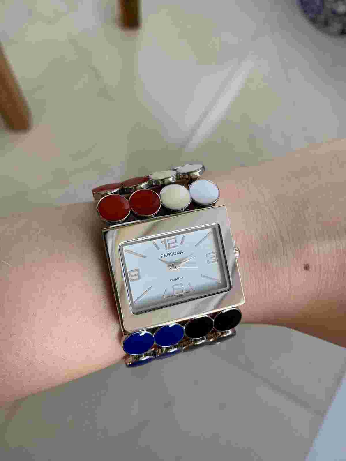 NEW Persona Women Wrist Silver/Red/White/Black/Blue Tone Quartz Analog Watch