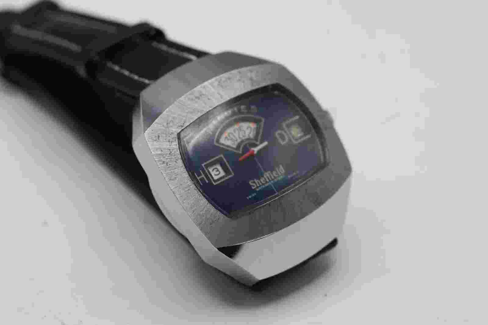 Sheffield Direct Read Mystery Dial Dashboard Watch 36mm Date Manual Wind UP