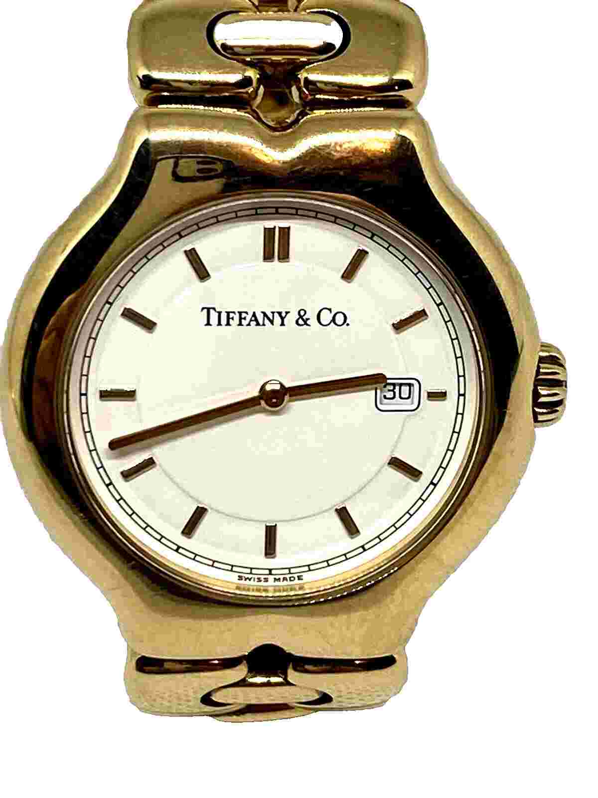 18k.Solid Gold Yellow"TIFFANY & CO." TESORO Unisex Watch.Swiss made.2015y.Quartz
