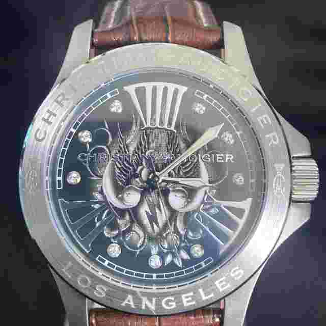 Christian Audigier Stainless  Steel Quartz Watch Ete-110 Los Angeles Works Mens
