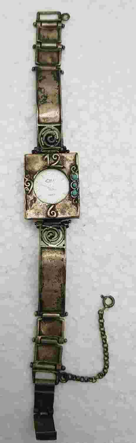 Watch Quartz chen  Sterling Silver 925 Bracelet Working condition Israel