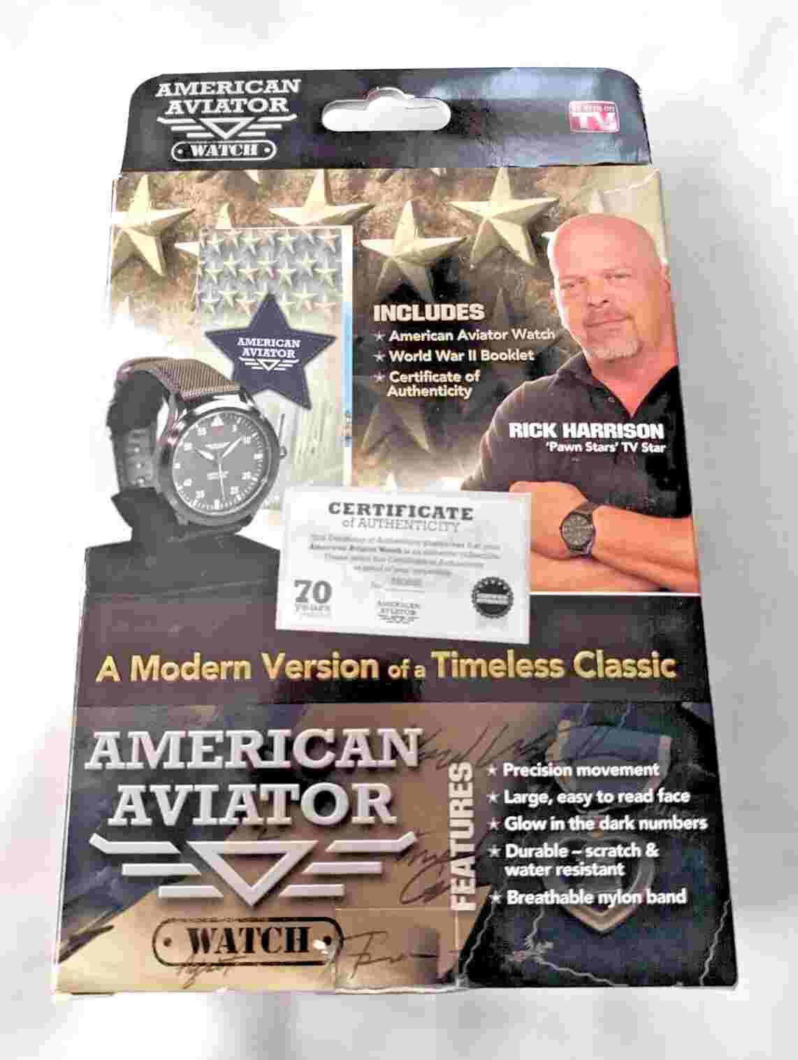 2016 New American Aviator Limited Edition Watch Rick Harrison Pawn Stars W/ Cert