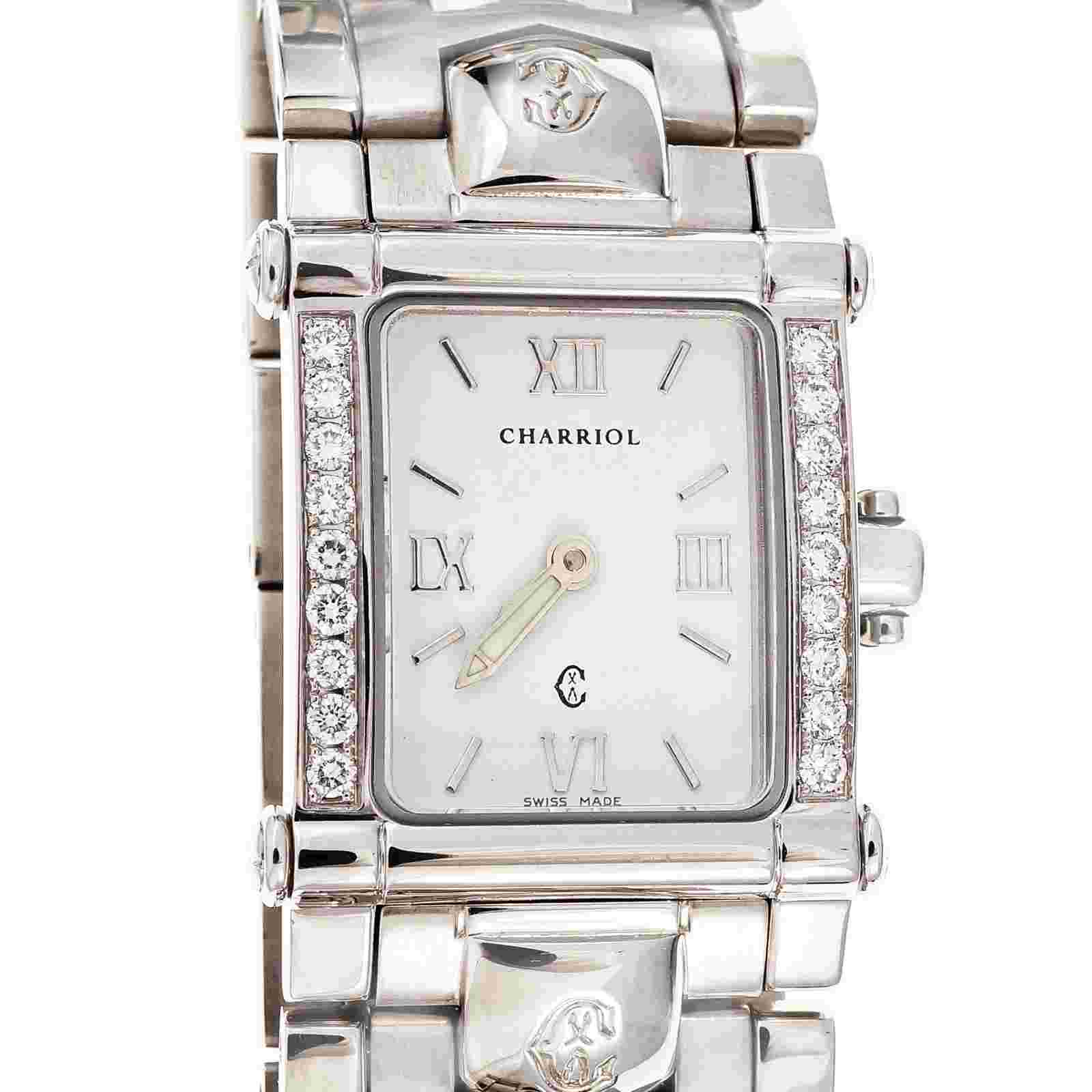 Ladies Charriol Watch With White Dial & Diamonds