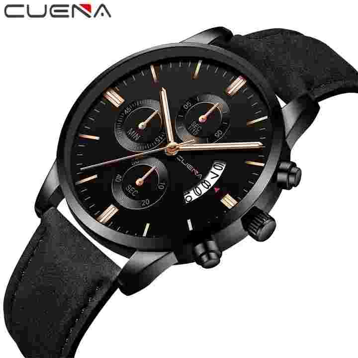 Mens Luxury Wrist Watch Leather Strap Quartz Watch Casual Gift Relojes De Hombre