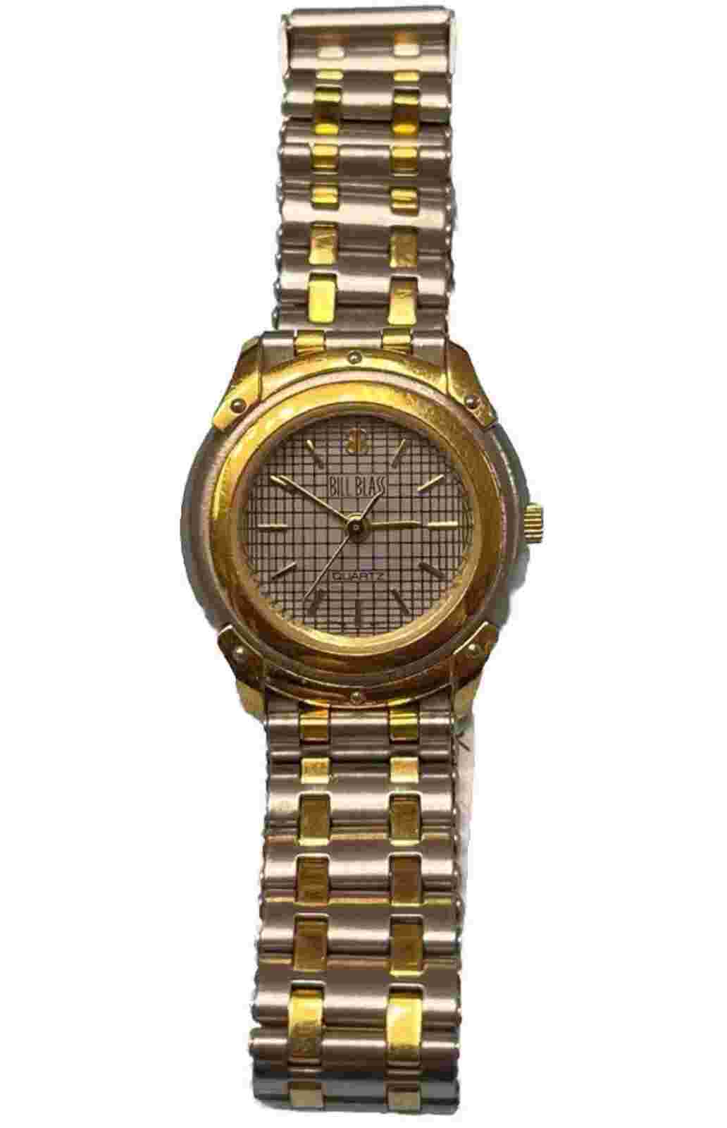 Bill Blass Ladies Gold Silver Tone Gucci Style Analog Quartz Watch