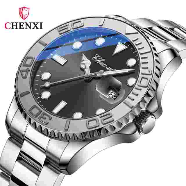 CHENXI Men Watch Luxury Brand Silver Steel Wristwatch Male Quartz Date Watches