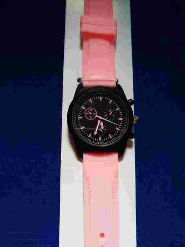 Peach Pink silicone adult Battery included watch battery operated