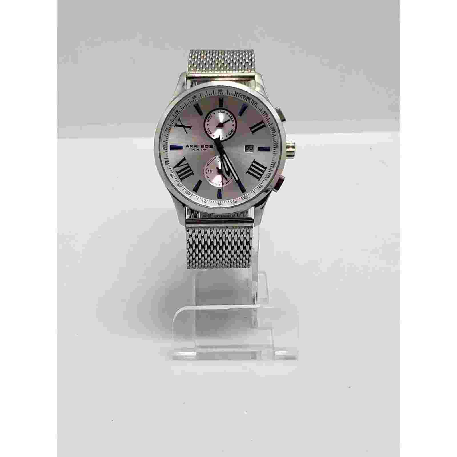 Akribos XXIV Men's dress watch. Multifunction face. AK905SS. Working Watch