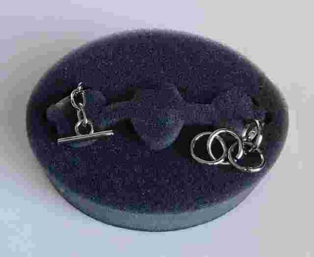 Mary Kay Consultant 45th Anniversary Silvertone Oval Face Watch Toggle Bracelet