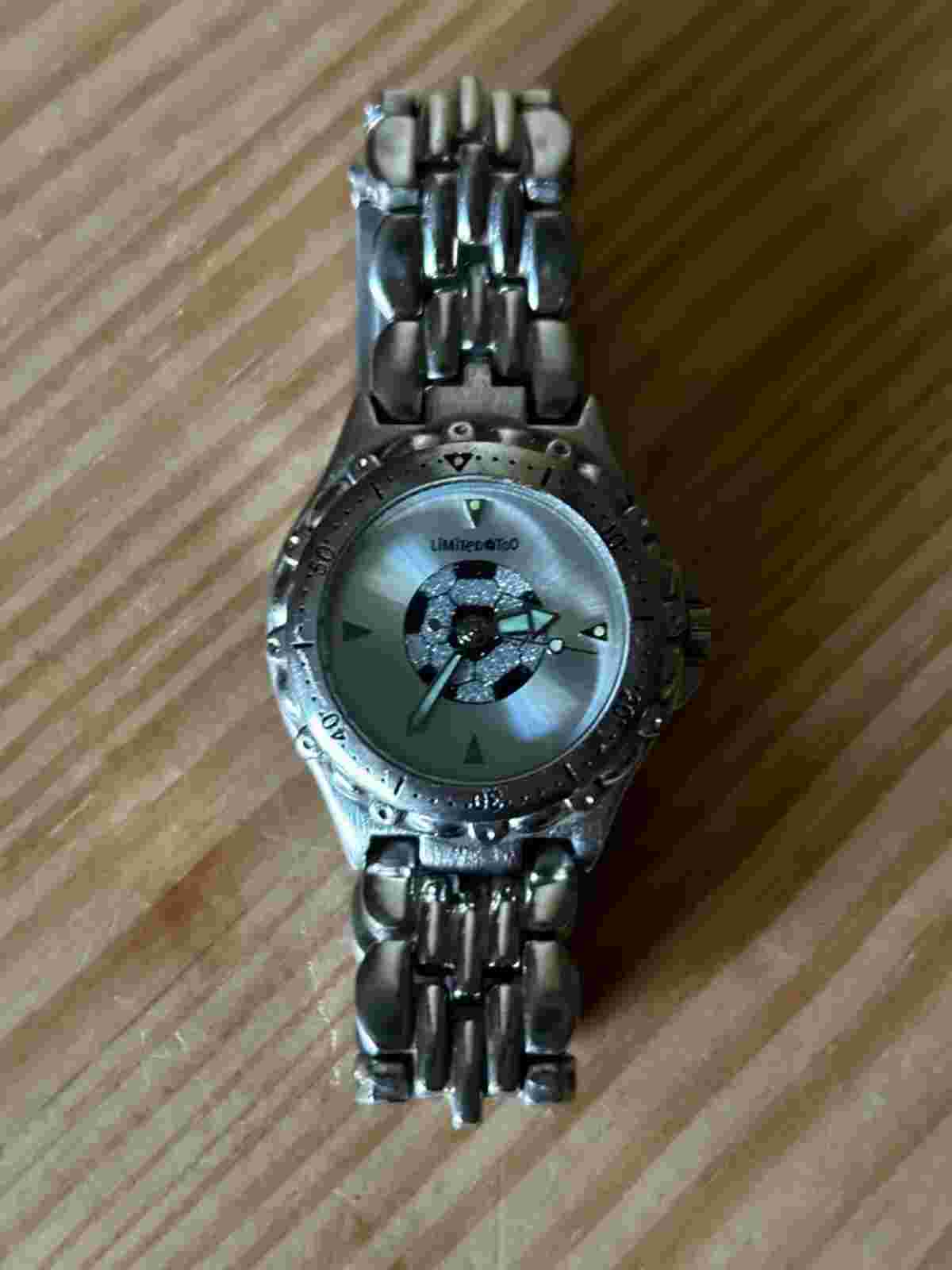 Girl’s Stainless Steel Limited Too Soccer Watch ~ Glitter Soccer Ball on Face