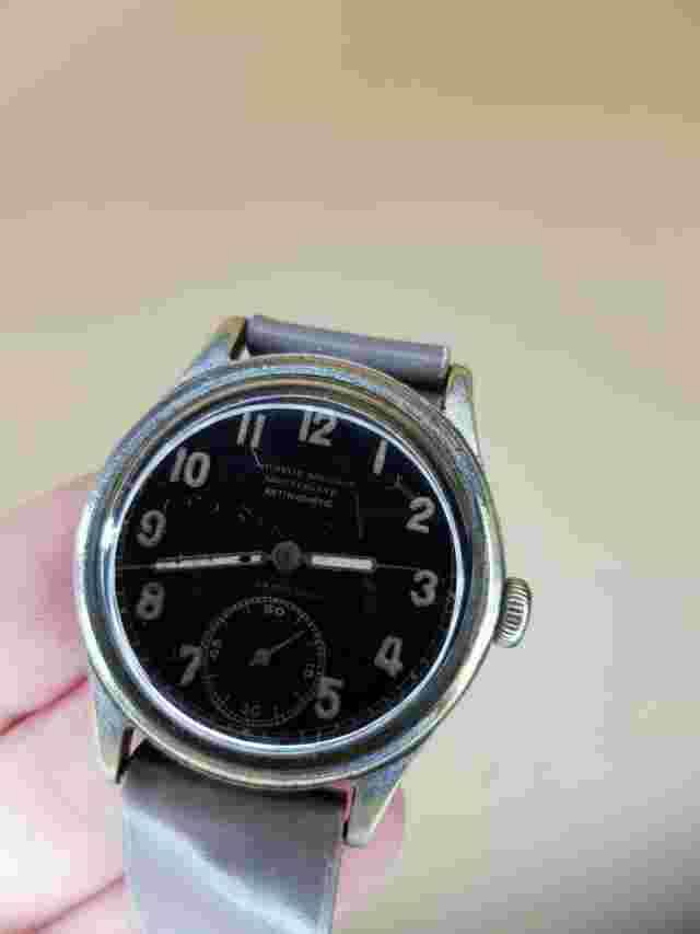 ULTRA RARE Orator Swiss WWII Black Military Waterproof Watch Oversized-Mechanism