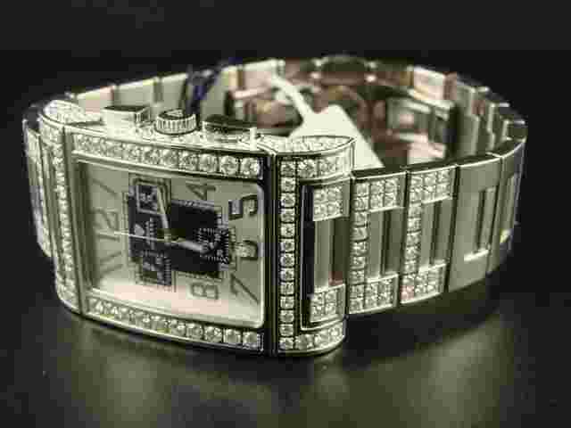 Mens Aqua Master White Finish Genuine 9.05CT Diamond Watch