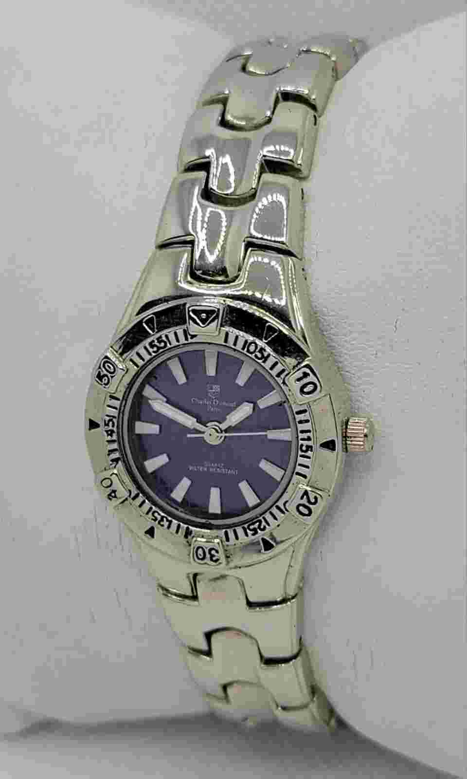 Ladies Charles Dumont Paris Casual Silver Tone Link Bracelet Analog Watch H8