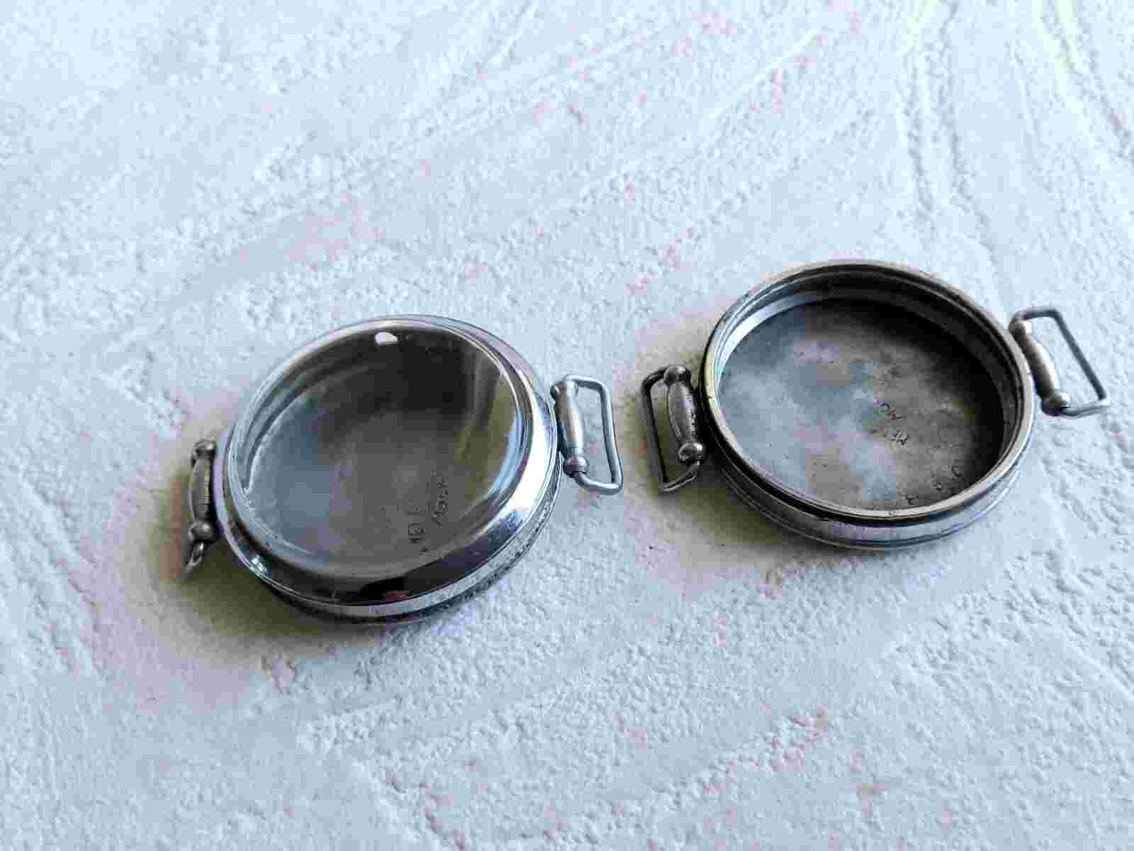 Soviet Kirovskie small military trench watch cases, parts