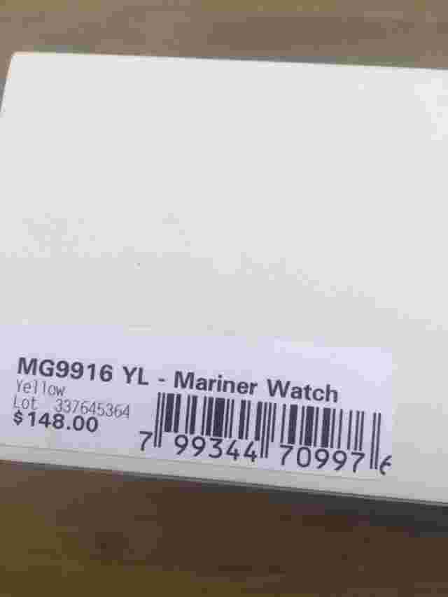 New Women's Dooney&Bourke Yellow Mariner Watch Retail $148.00