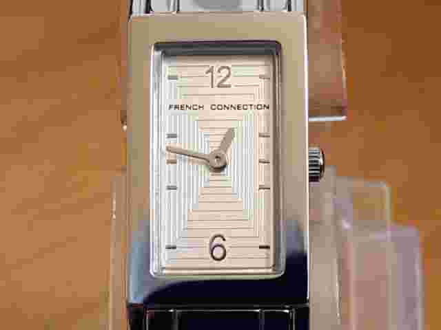 Ladies Steel Bracelet FCUK French Connection Petite Art-Deco White Dress Watch