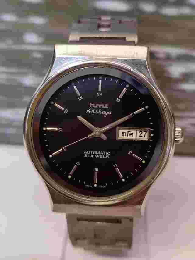 HMT AKSHAYA 21 JEWELS AUTOMATIC 115-90/8092729 INDIA MEN'S FULL WORKING VINTAGE