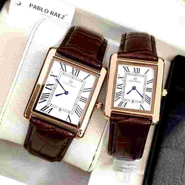 Leather Watch Tank Square For Men Women Pablo Raez Luxury Classic Wristwatch