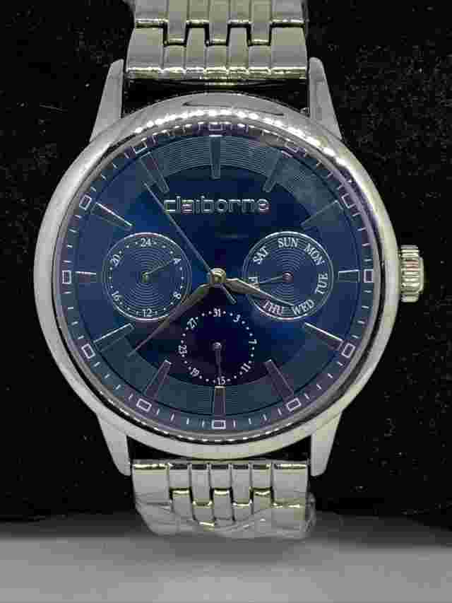 Claiborne CLM1137 Men's Silver Stainless Steel Analog Dial Quartz Watch RQ236