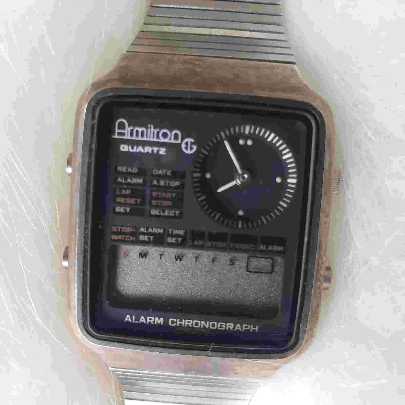 Vintage Armitron Alarm Chronograph Quartz Digital Analog Men's Watch 203101 Rare