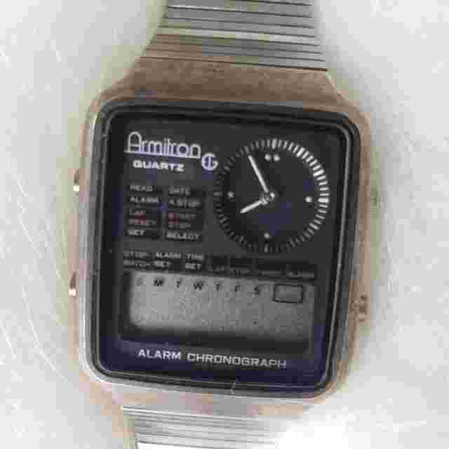 Vintage Armitron Alarm Chronograph Quartz Digital Analog Men's Watch 203101 Rare